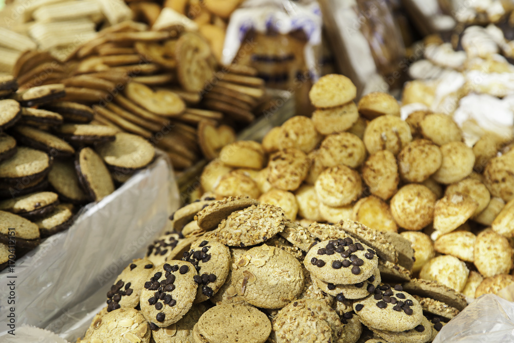 Craft chocolate cookies in a traditional market Craft chocolate cookies in a traditional market