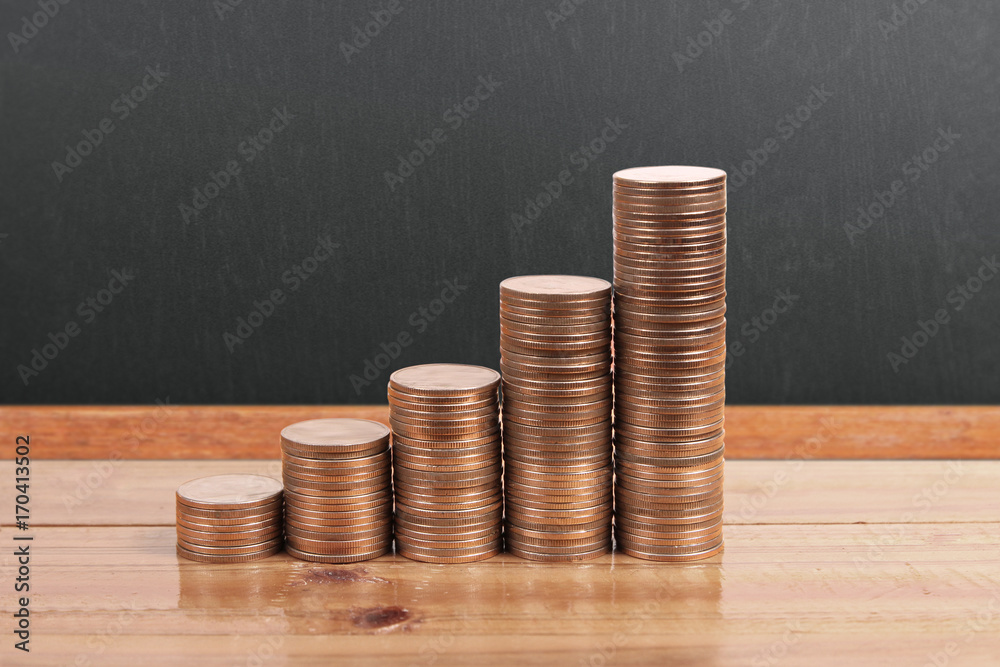 graph coins stock finance business concept graph coins stock finance business concept