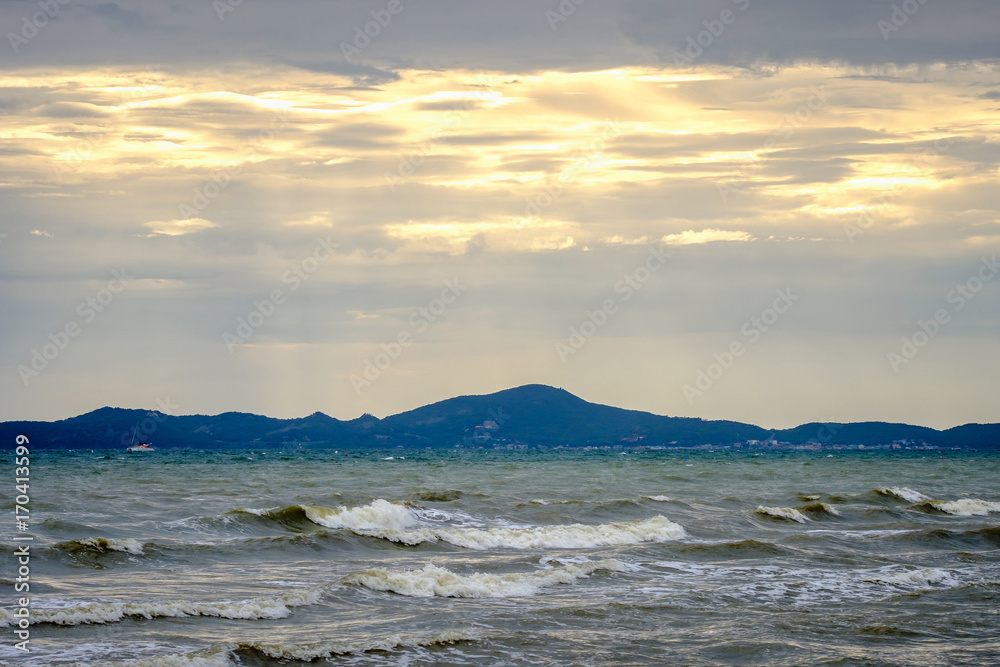 Rain cloud over the sea