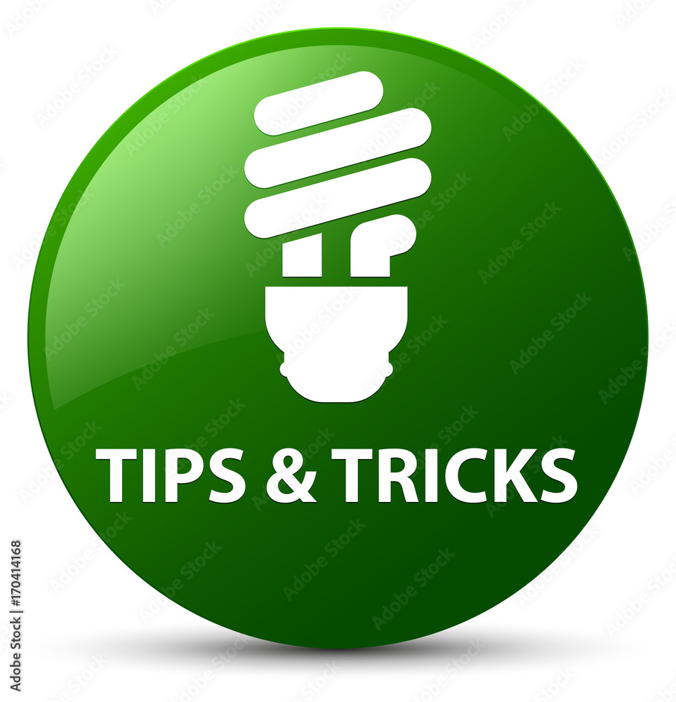 Tips and tricks (bulb icon) green round button Tips and tricks (bulb icon) green round button