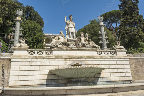 Fontana della Dea di Roma, Piazza del Popolo, Rome, Italy