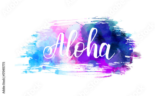 Brushed background with handwritten Aloha text