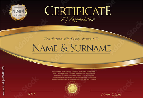 Certificate or diploma retro template 