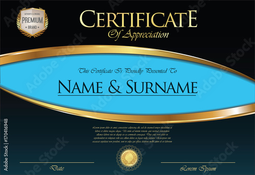 Certificate or diploma retro template 