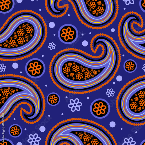 Beautiful seamless paisley vector pattern