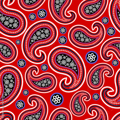 Beautiful paisley red pattern