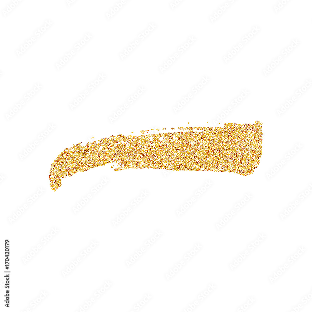 Gold glitter brush. Illustration of hand drawn gold brush stroke. Vector  design element. Stock Vector | Adobe Stock