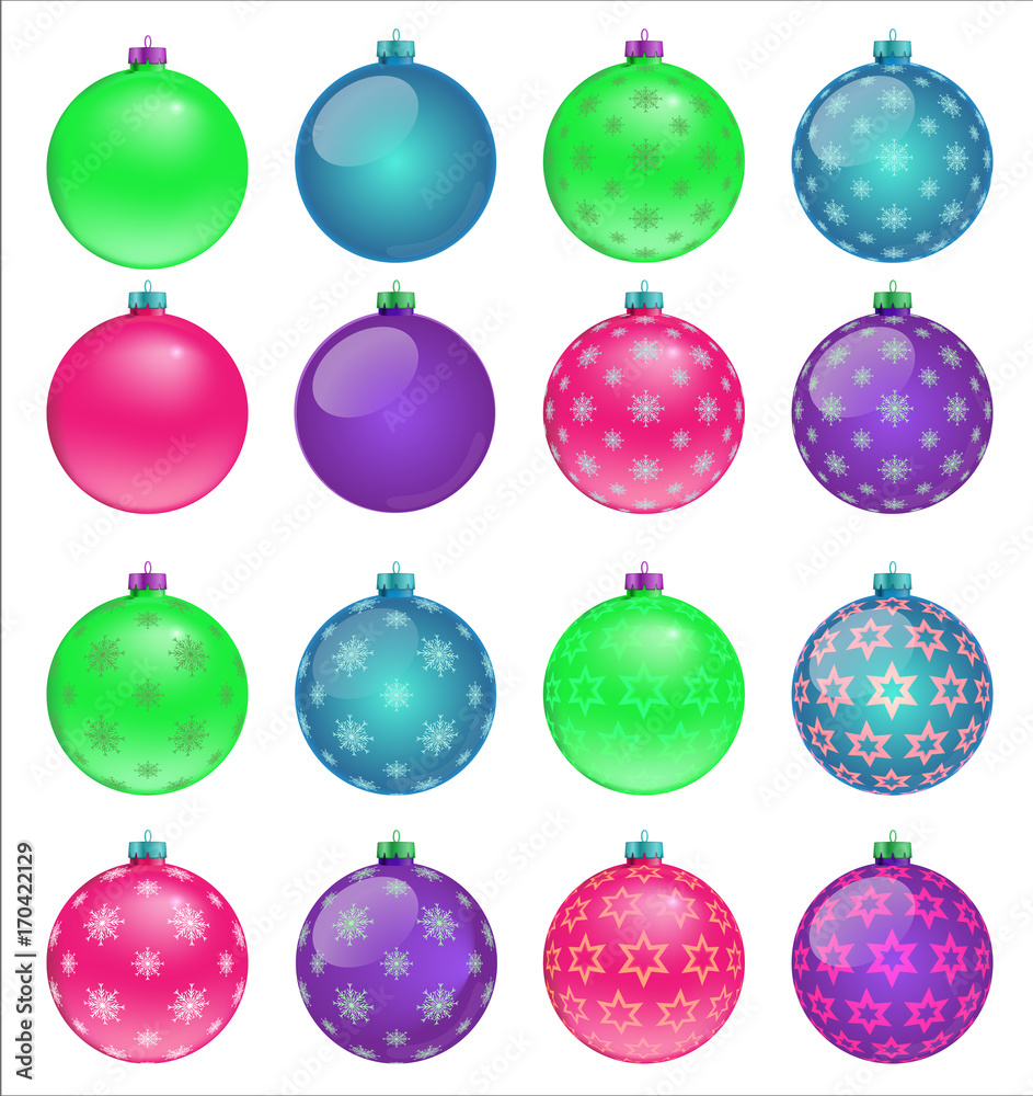 Set of colorful Christmas balls, illustration Set of colorful Christmas balls, illustration
