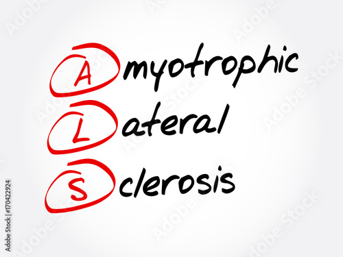 ALS - Amyotrophic Lateral Sclerosis, acronym health concept background photo