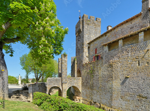 Larressingle, cité médiévale, l’ancien pont-levis et les remparts, Gers, France photo