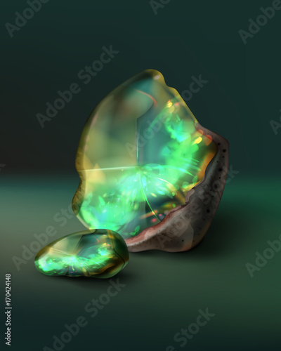 Vector untreated emerald