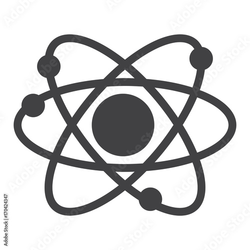 Atom structure icon vector, filled flat sign, solid pictogram isolated on white. Symbol, logo illustration. Pixel perfect graphics