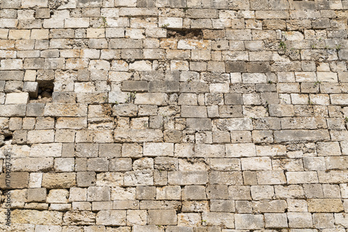 the wall of an old castle for backgrounds