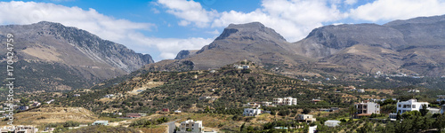 panorama, mountains behind Plakias, Crete Greece