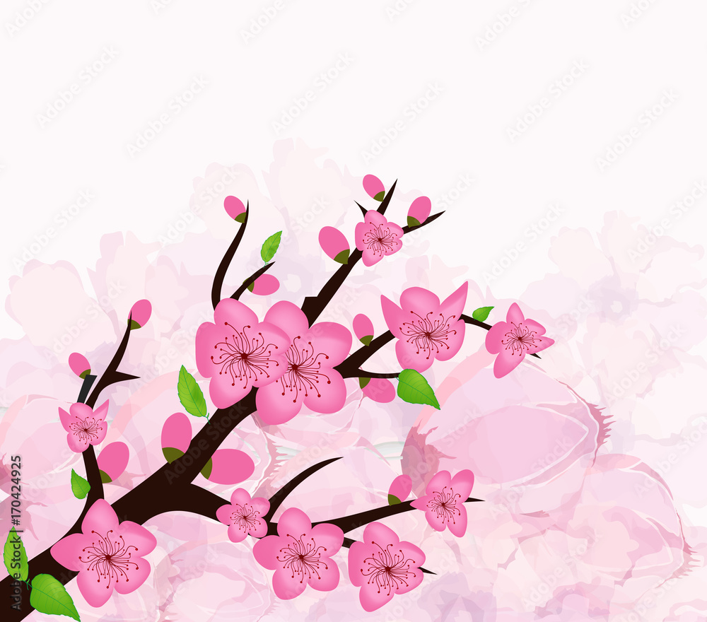 Chinese New Year card with plum blossom Chinese New Year card with plum blossom