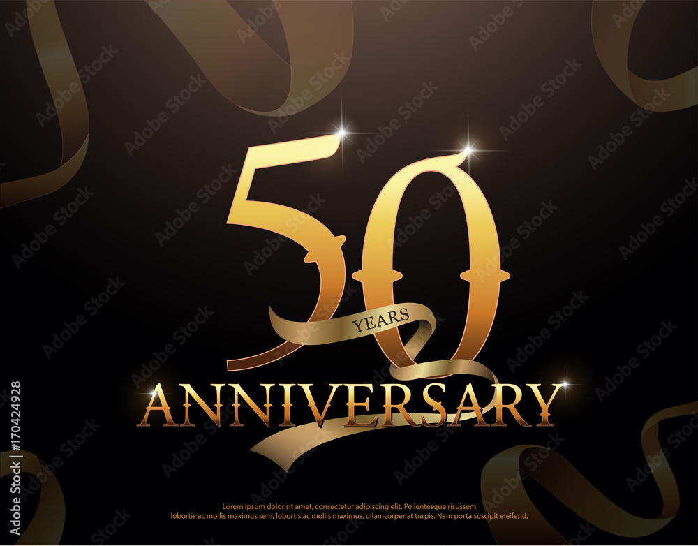 50 year anniversary celebration logotype template. 50th logo with ...
