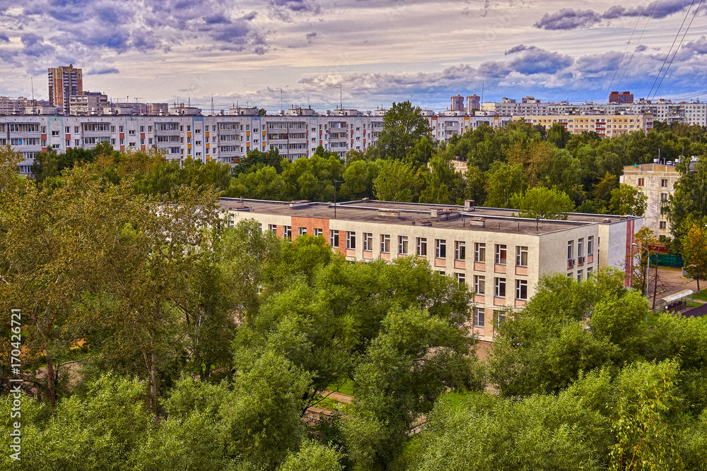  View of the usual moscow school building. 