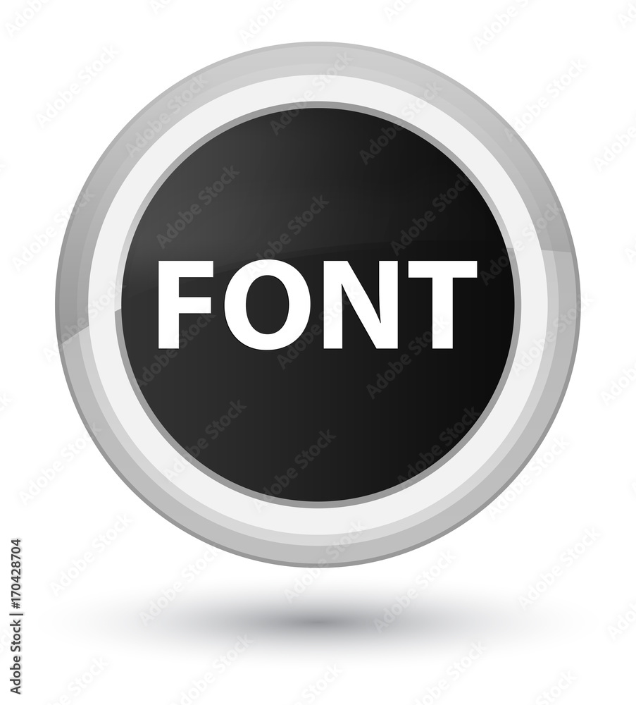 Font prime black round button Font prime black round button