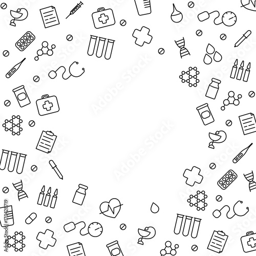 Simple set of medical things on the white background