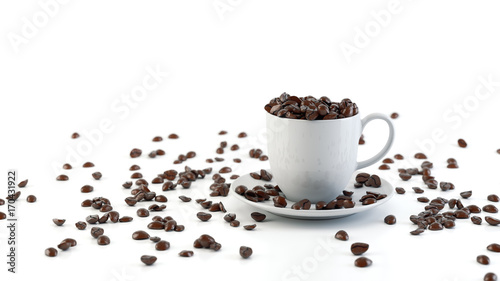 Сup filled with coffee beans