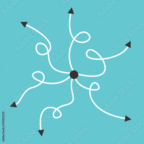 Many complicated curved paths