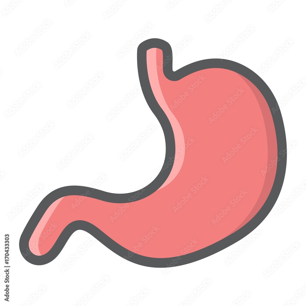 Stomach filled outline icon, medicine and healthcare, human organ sign vector graphics, a colorful line pattern on a white background, eps 10. Stomach filled outline icon, medicine and healthcare, human organ sign vector graphics, a colorful line pattern on a white background, eps 10.