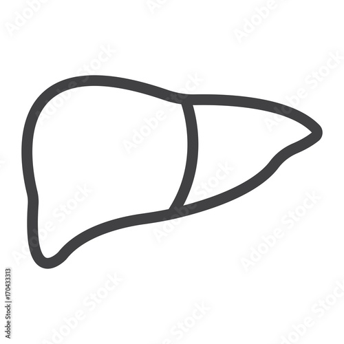 Liver line icon, medicine and healthcare, human organ sign vector graphics, a linear pattern on a white background, eps 10.