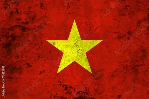 Flag of the Vietnam close up