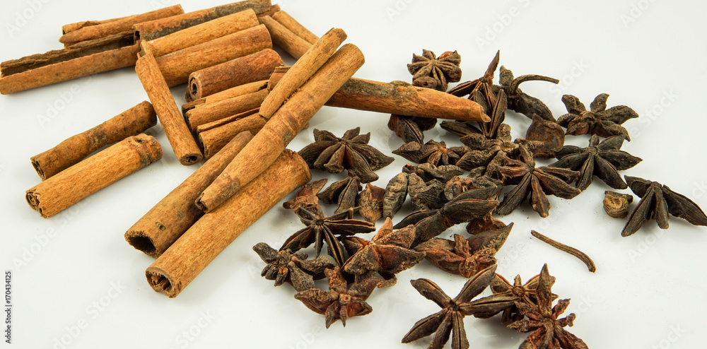 custom made wallpaper toronto digitalStar anise and cinnamon on white background