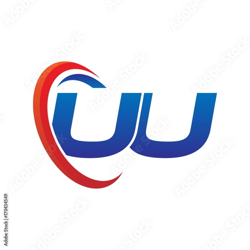 Free Download modern dynamic vector initial letters logo uu with circle swoosh red blue - GFXLoad