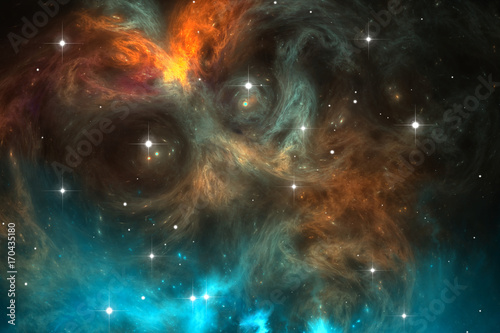 Fototapeta Naklejka Na Ścianę i Meble -  Space background with dust nebula and stars