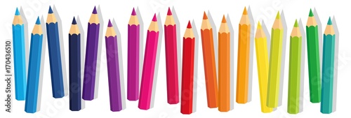 Photo Vector collection crayons colored pencil loosely arranged
