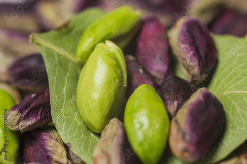 Green fresh pistachio of Bronte