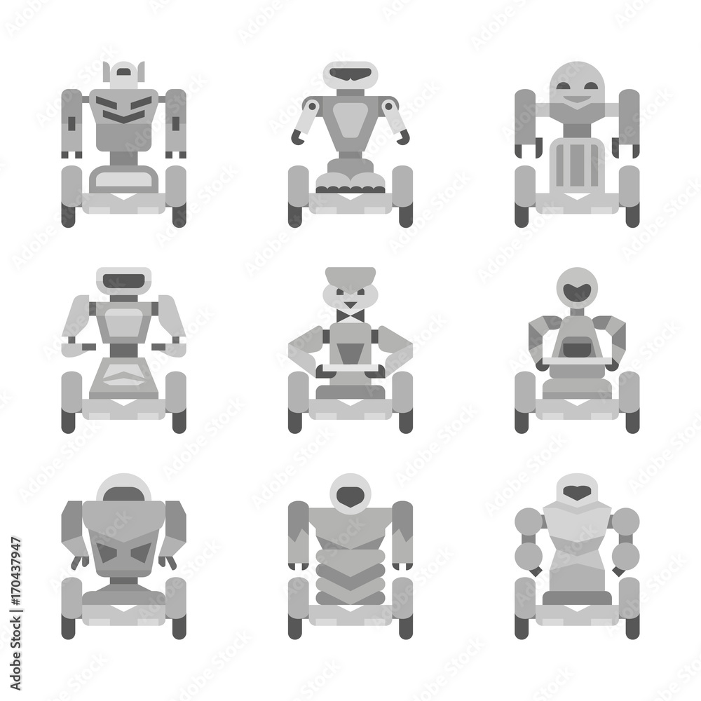 Gray robots collection