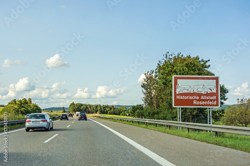 Rosenfeld, historic city, Autobahn, Germany