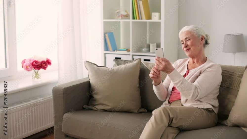 old woman with smartphone having video chat old woman with smartphone having video chat