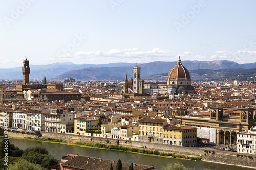 View on the Florence, Arno river and Cathedral di Santa Maria del Fiore (Duomo di Firenze) © bulgn
