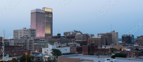 Panoramic View Downtown Omaha Nebraska City Skyline