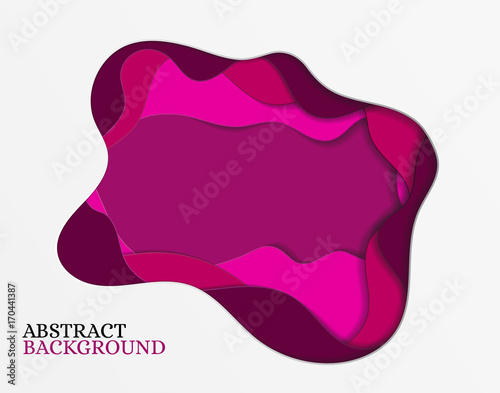 Abstract paper cut background. Colorful vector illustration with 3d effect