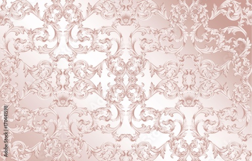 Luxury Baroque ornament background Vector. Rich imperial intricate elements. ...