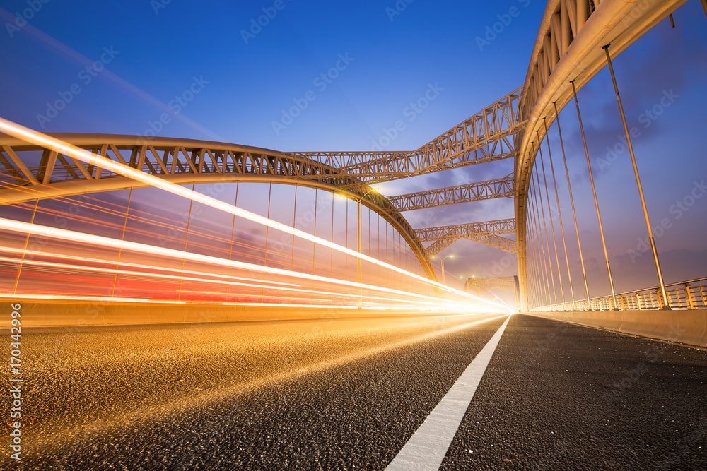 Fototapeta premium the night of modern bridge,