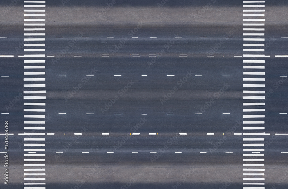 road with two pedestrian crossings - obrazy, fototapety, plakaty 