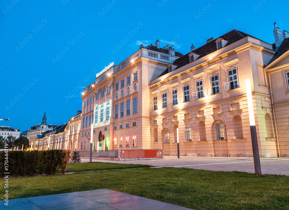 Museums Quartier in Vienna at night