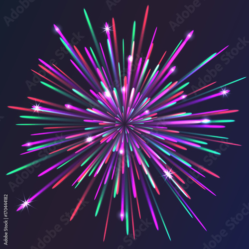 Colored vector fireworks