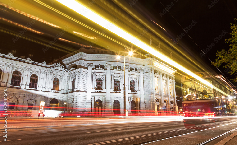 Fototapeta premium Burgtheater in Vienna Austia at night