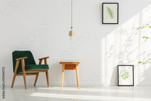 Relax room with leaves paintings
