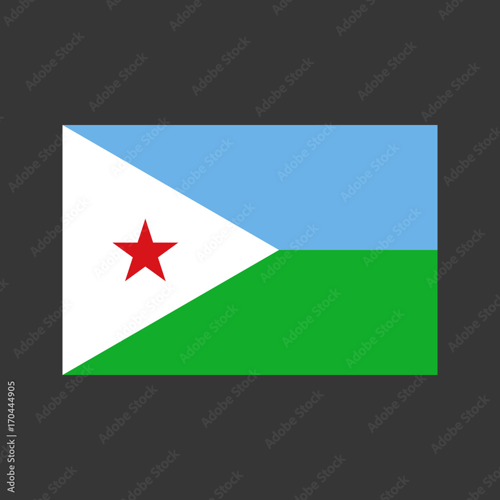 Djibouti flag illustration Djibouti flag illustration