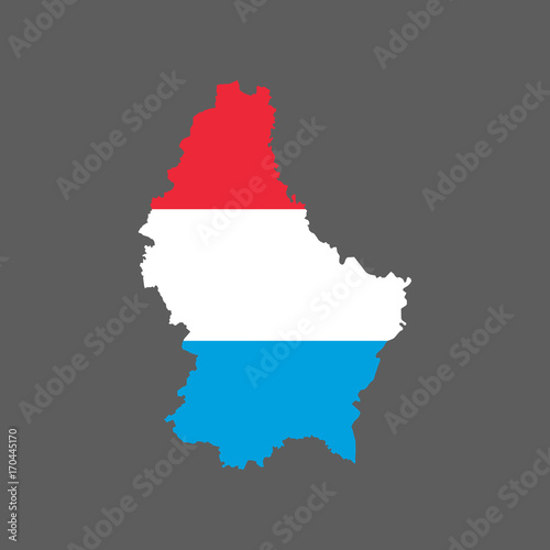 Luxembourg flag and map
