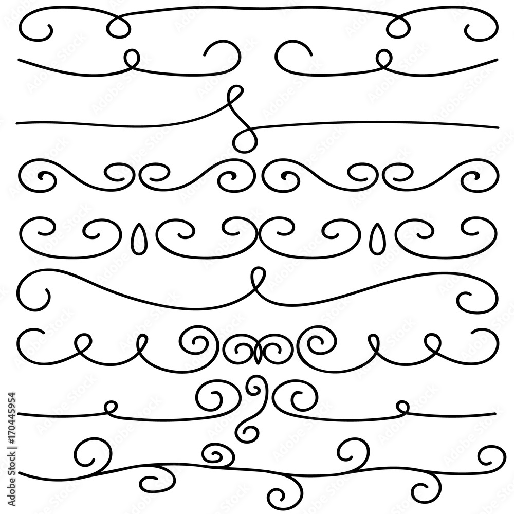 Fototapeta premium Hand drawn doodle borders set