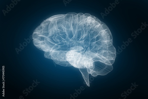 Fotobehang Composite image of 3d image of human brain